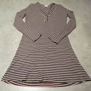 American Eagle dress womens Medium Striped Sweater Dress Buttons stretch fitted